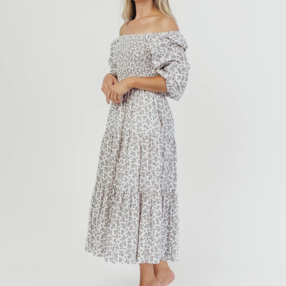 Shop Worth Collective Taylor Cotton Smocked Midi Dress